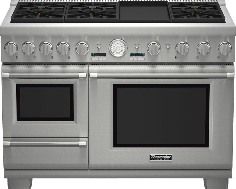 Thermador  48-Inch Pro Grand(R) Commercial Depth Dual Fuel Steam Range - Stainless Steel (PRD48JDSGU)