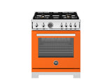BERTAZZONI  30 inch All Gas Range, 4 Brass Burners - Arancio (PRO304BFGMART)