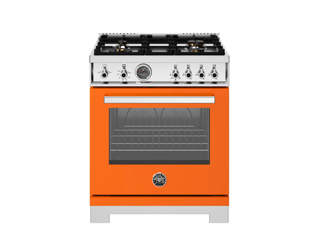 BERTAZZONI  30 inch All Gas Range, 4 Brass Burners - Arancio (PRO304BFGMART)