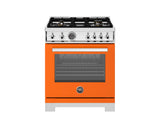 BERTAZZONI  30 inch All Gas Range, 4 Brass Burners - Arancio (PRO304BFGMART)