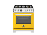 BERTAZZONI  30 inch All Gas Range, 4 Brass Burners - Giallo (PRO304BFGMGIT)
