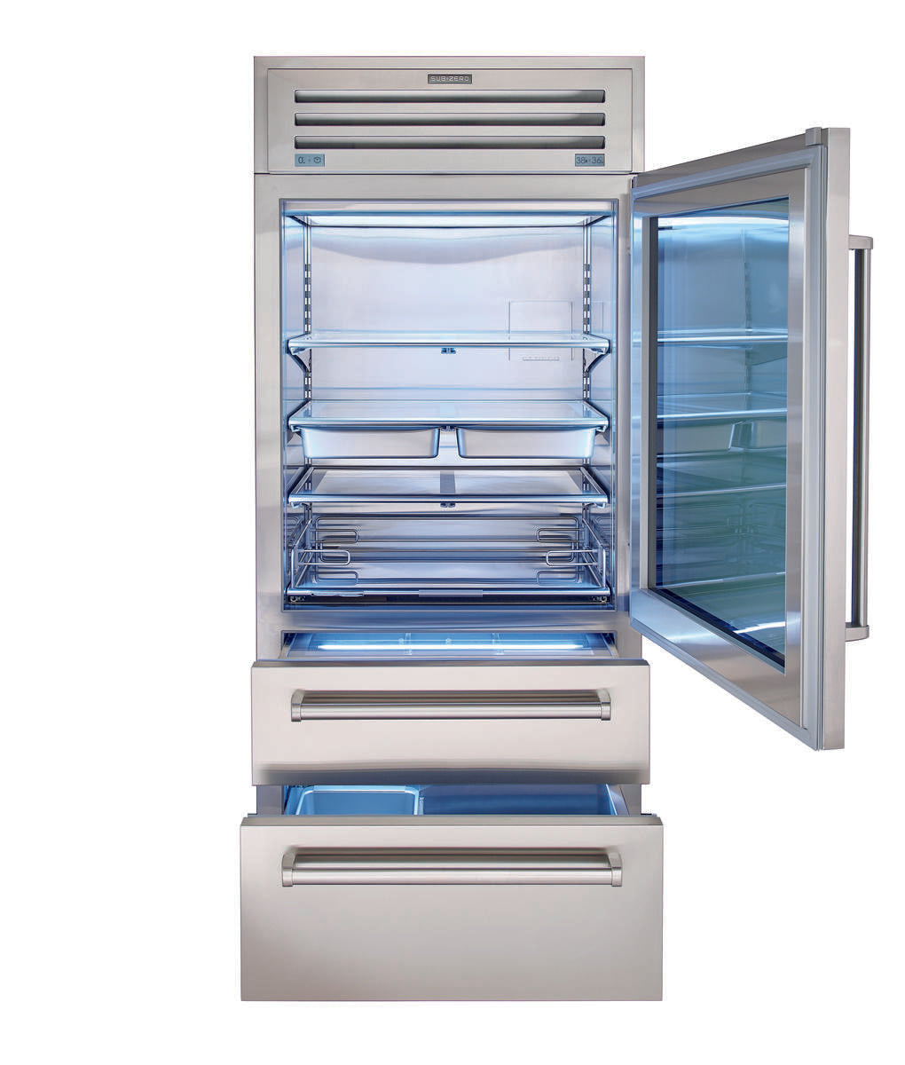 Sub-Zero 36" PRO Refrigerator/Freezer with Glass Door - Right Hinge - Stainless (PRO3650GRH)