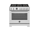 BERTAZZONI  36 inch All Gas Range, 6 Brass Burners and Cast Iron Griddle - Stainless Steel (PRO366BCFGMXT)