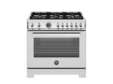 BERTAZZONI  36 inch All Gas Range, 6 Brass Burners and Cast Iron Griddle - Stainless Steel (PRO366BCFGMXT)