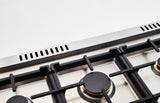 BERTAZZONI  36 inch All Gas Range, 6 Brass Burners and Cast Iron Griddle - Stainless Steel (PRO366BCFGMXT)