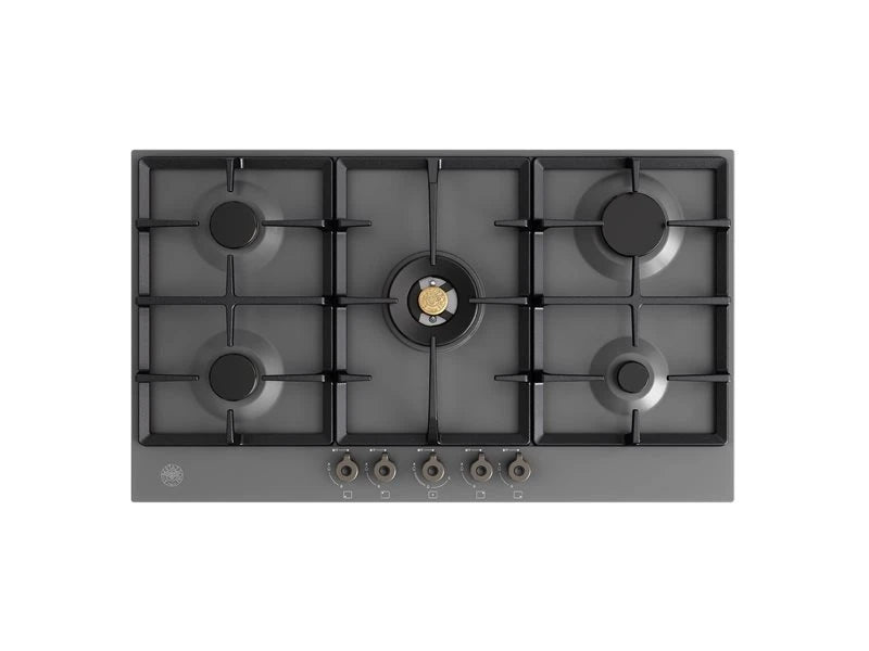 BERTAZZONI  36 Front Control Gas Cooktop 5 burners - Carbonio (PRO36CT5ACV)