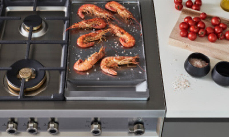 BERTAZZONI  48 inch All-Gas Range 6 Brass Burners and Griddle - Arancio (PRO486BTFGMART)