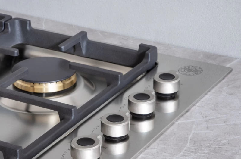 BERTAZZONI  36 Drop-in Gas Cooktop 6 brass burners - Stainless Steel (PROF366QBXT)