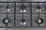 BERTAZZONI  36 Gas Rangetop 6 brass burners - Stainless Steel (PROF366RTBXT)