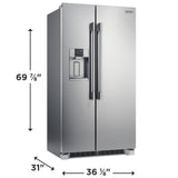 Frigidaire Professional  22 Cu. Ft. 36" Counter-Depth Side-by-Side Refrigerator - Stainless Steel (PRSC2222AF)