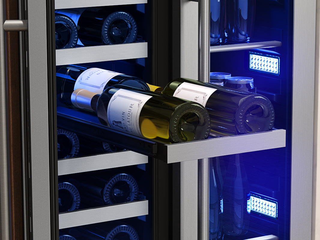 Zephyr  24" French Door Dual Zone Wine & Beverage Cooler - Stainless Steel (PRWB24C32CG)