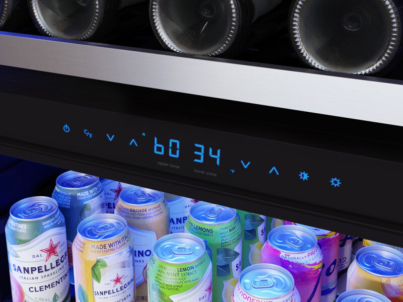 Zephyr  24" Full Size Dual Zone Wine & Beverage Cooler - Stainless Steel (PRWB24F02BG)