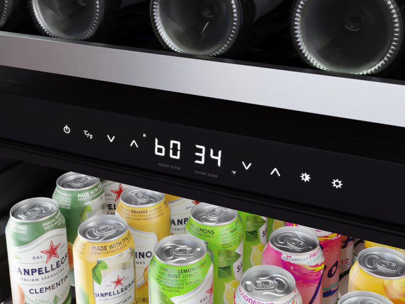 Zephyr  24" Full Size Dual Zone Wine & Beverage Cooler - Stainless Steel (PRWB24F02BG)