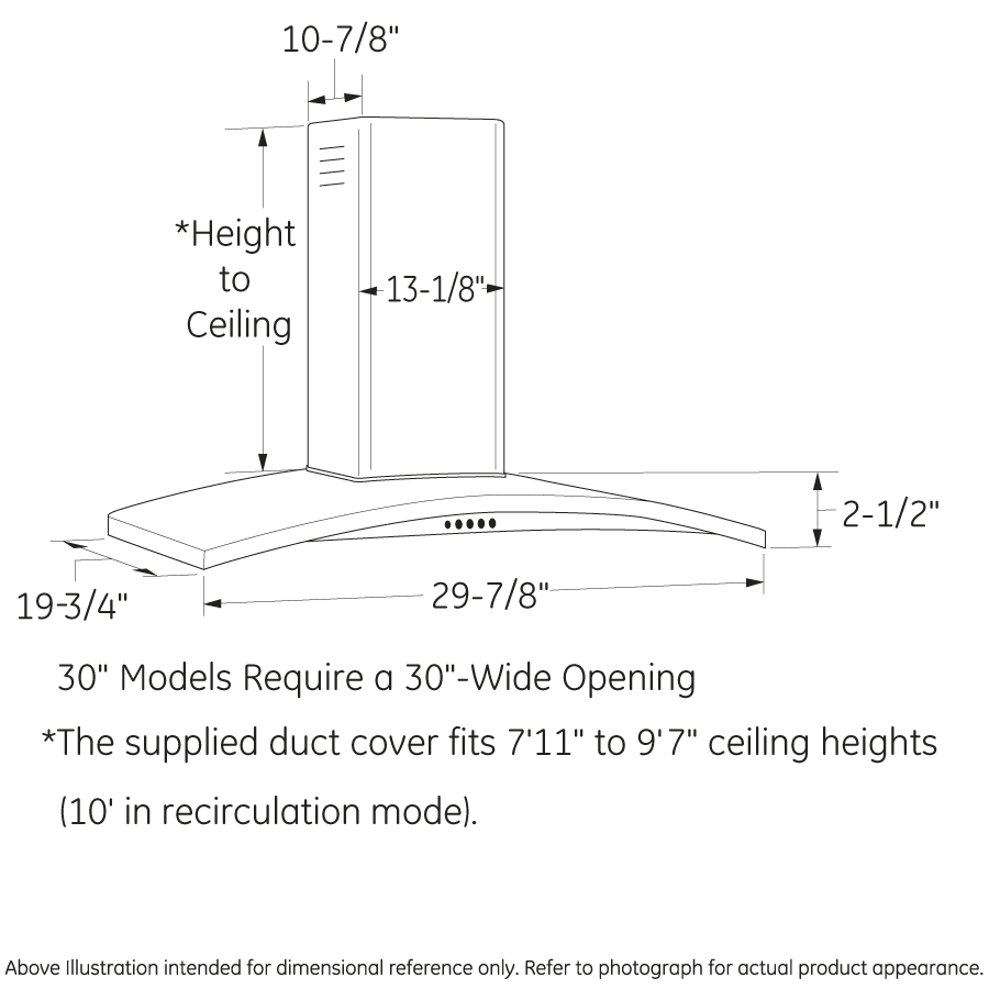 GE Profile 30" Wall-Mount Chimney Hood - Stainless Steel (PV970NSS)
