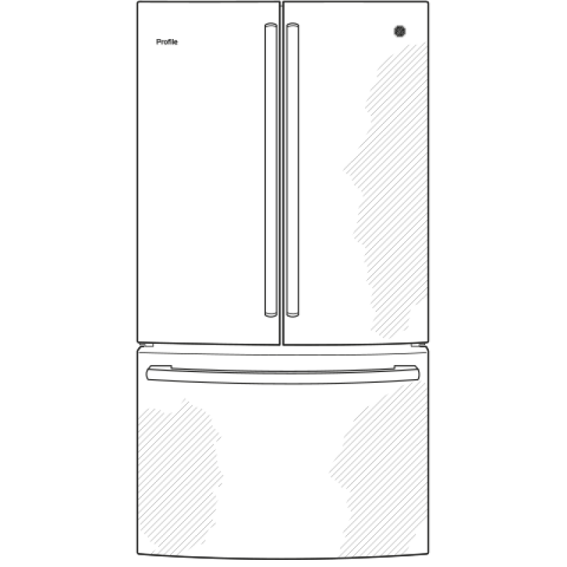 GE Profile  23.1 Cu. Ft. Counter-Depth Fingerprint Resistant French-Door Refrigerator - Fingerprint Resistant Stainless Steel (PWE23KYNFS)