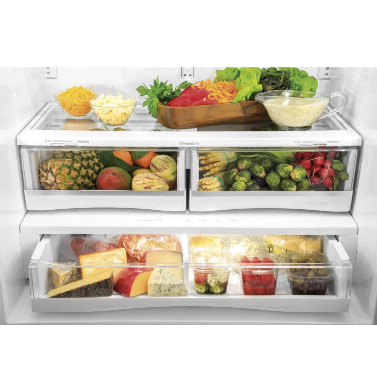 GE Profile 23.1 Cu. Ft. Counter-Depth Fingerprint Resistant French-Door Refrigerator - Gray (PWE23KYNFS)