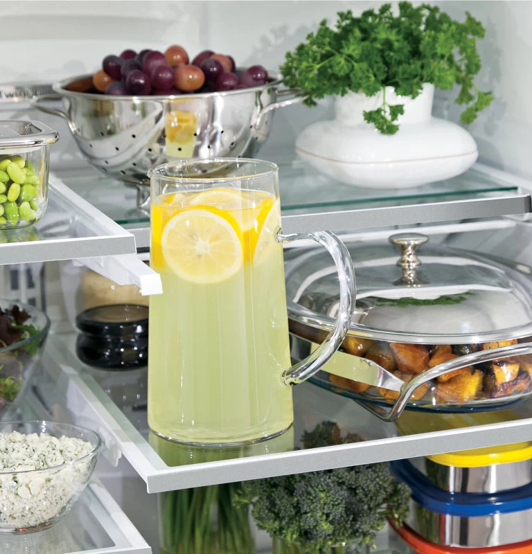 GE Profile 23.1 Cu. Ft. Counter-Depth Fingerprint Resistant French-Door Refrigerator - Gray (PWE23KYNFS)