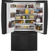GE Profile 22.1 Cu. Ft. Counter-Depth French-Door Refrigerator with Hands-Free AutoFill - Black Stainless (PYE22KBLTS)