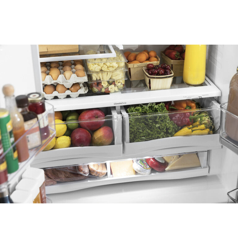 GE Profile 22.1 Cu. Ft. Counter-Depth French-Door Refrigerator with Hands-Free AutoFill - Black Stainless (PYE22KBLTS)
