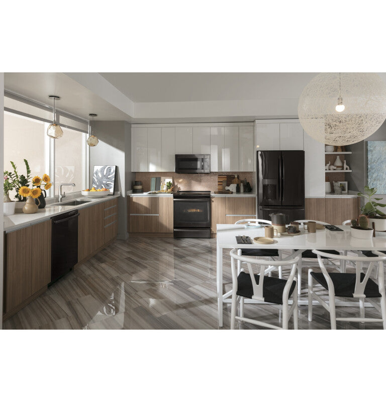 GE Profile 22.1 Cu. Ft. Counter-Depth French-Door Refrigerator with Hands-Free AutoFill - Black Stainless (PYE22KBLTS)