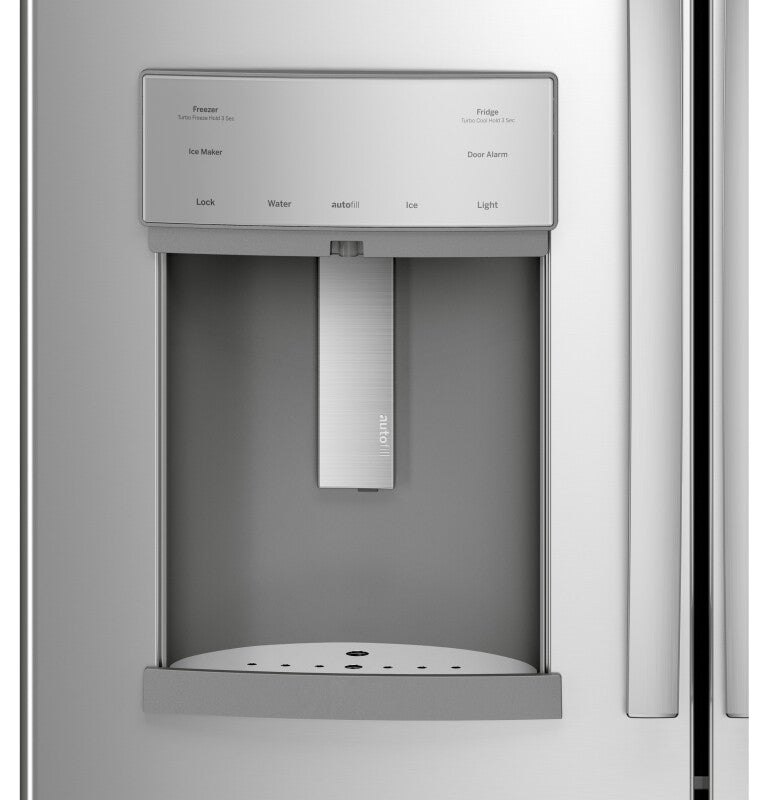 GE Profile  22.1 Cu. Ft. Counter-Depth Fingerprint Resistant French-Door Refrigerator with Hands-Free AutoFill - Fingerprint Resistant Stainless Steel (PYE22KYNFS)