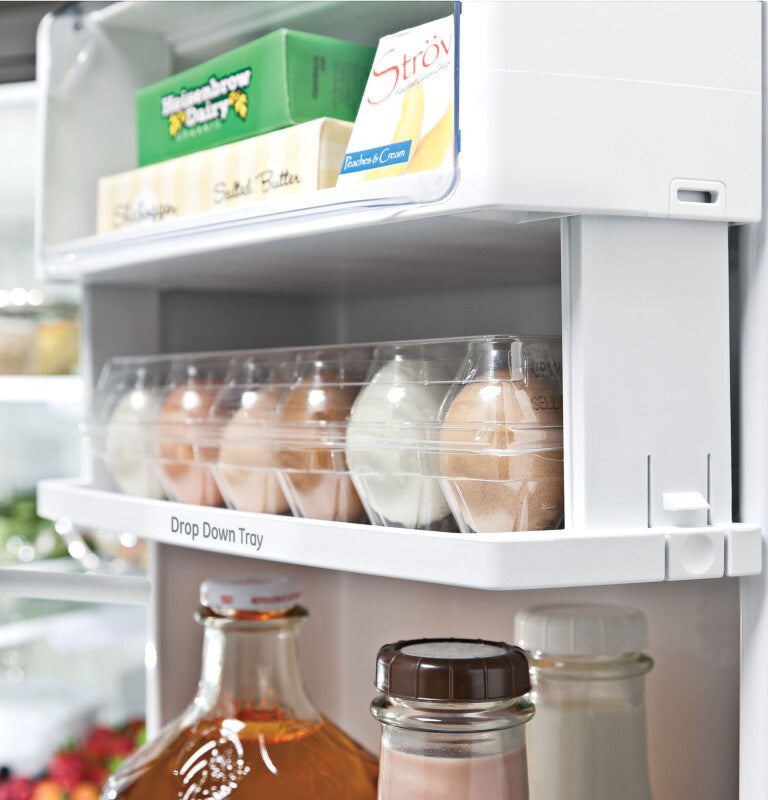 GE Profile  22.1 Cu. Ft. Counter-Depth Fingerprint Resistant French-Door Refrigerator with Hands-Free AutoFill - Fingerprint Resistant Stainless Steel (PYE22KYNFS)