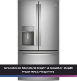 GE Profile  22.1 Cu. Ft. Counter-Depth Fingerprint Resistant French-Door Refrigerator with Hands-Free AutoFill - Fingerprint Resistant Stainless Steel (PYE22KYNFS)