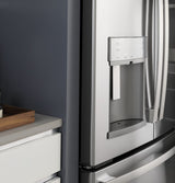 GE Profile  22.1 Cu. Ft. Counter-Depth Fingerprint Resistant French-Door Refrigerator with Hands-Free AutoFill - Fingerprint Resistant Stainless Steel (PYE22KYNFS)