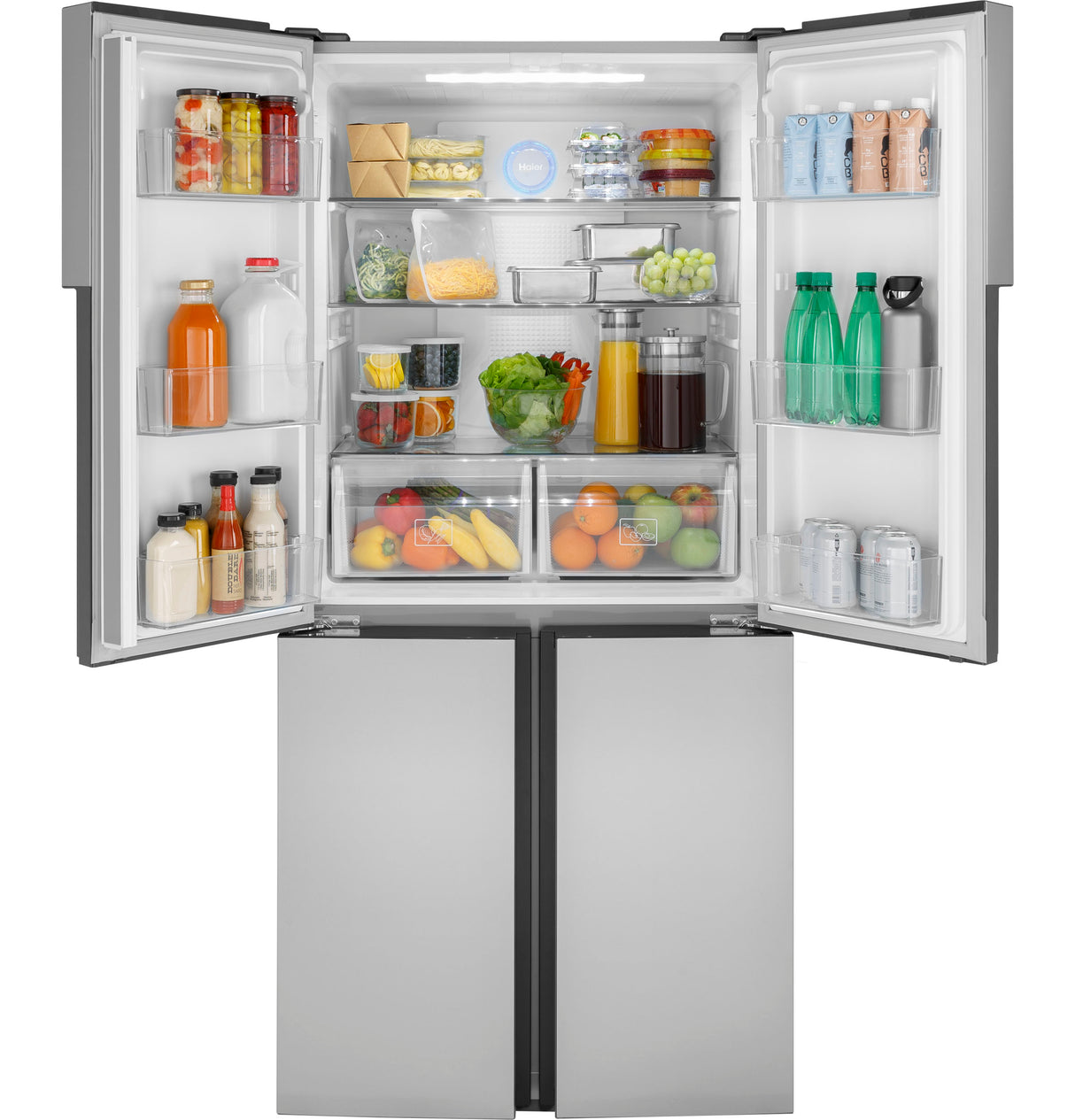 HAIER  Haier 16.8 Cu. Ft. Quad Door Refrigerator - Fingerprint Resistant Stainless (QHE16HYPFS)