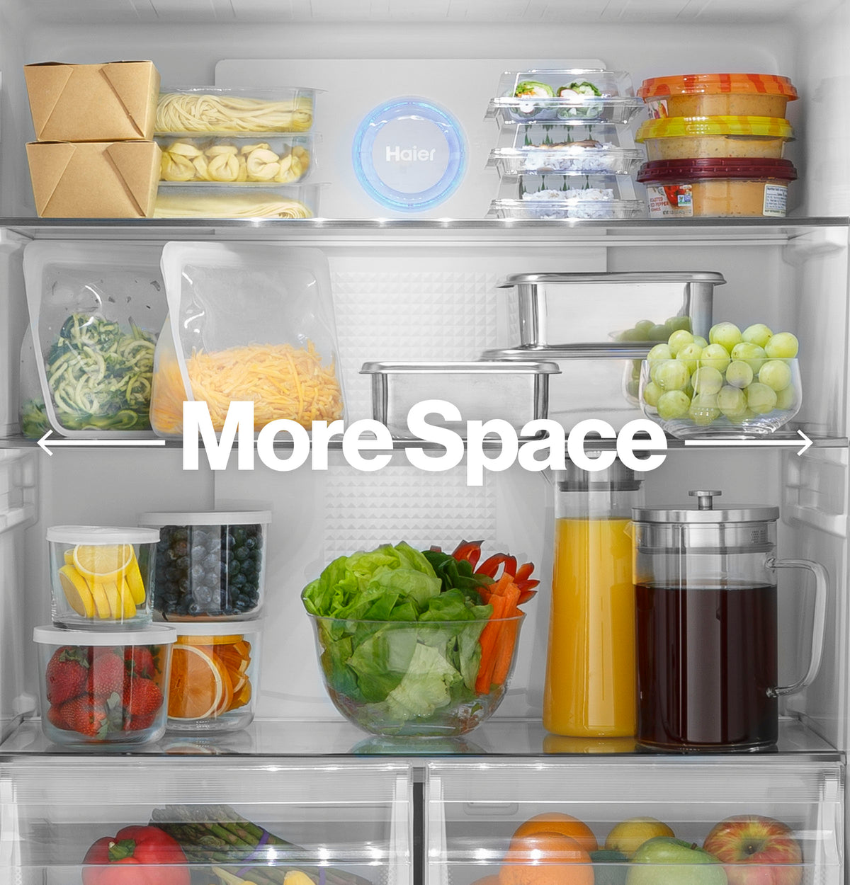 HAIER  Haier 16.8 Cu. Ft. Quad Door Refrigerator - Fingerprint Resistant Stainless (QHE16HYPFS)
