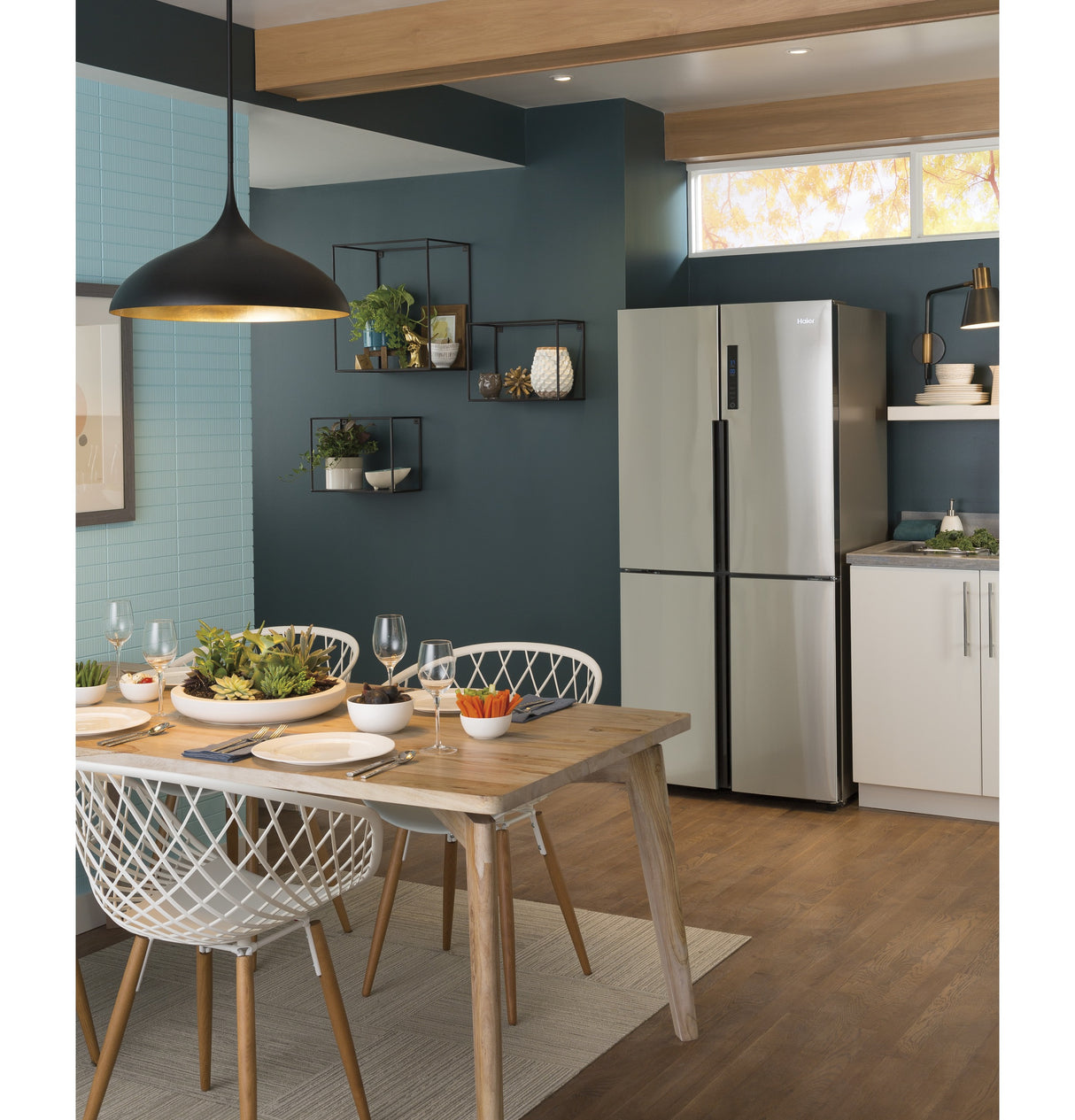 HAIER  Haier 16.8 Cu. Ft. Quad Door Refrigerator - Fingerprint Resistant Stainless (QHE16HYPFS)