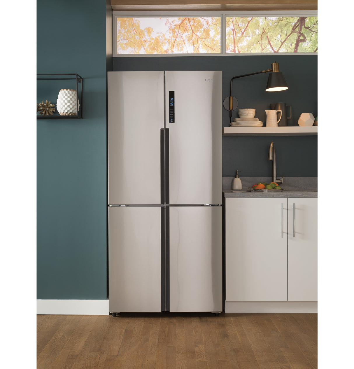 HAIER  Haier 16.8 Cu. Ft. Quad Door Refrigerator - Fingerprint Resistant Stainless (QHE16HYPFS)
