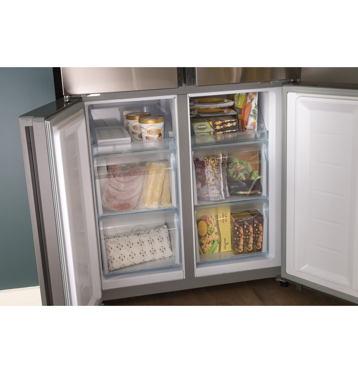 HAIER  Haier 16.8 Cu. Ft. Quad Door Refrigerator - Fingerprint Resistant Stainless (QHE16HYPFS)