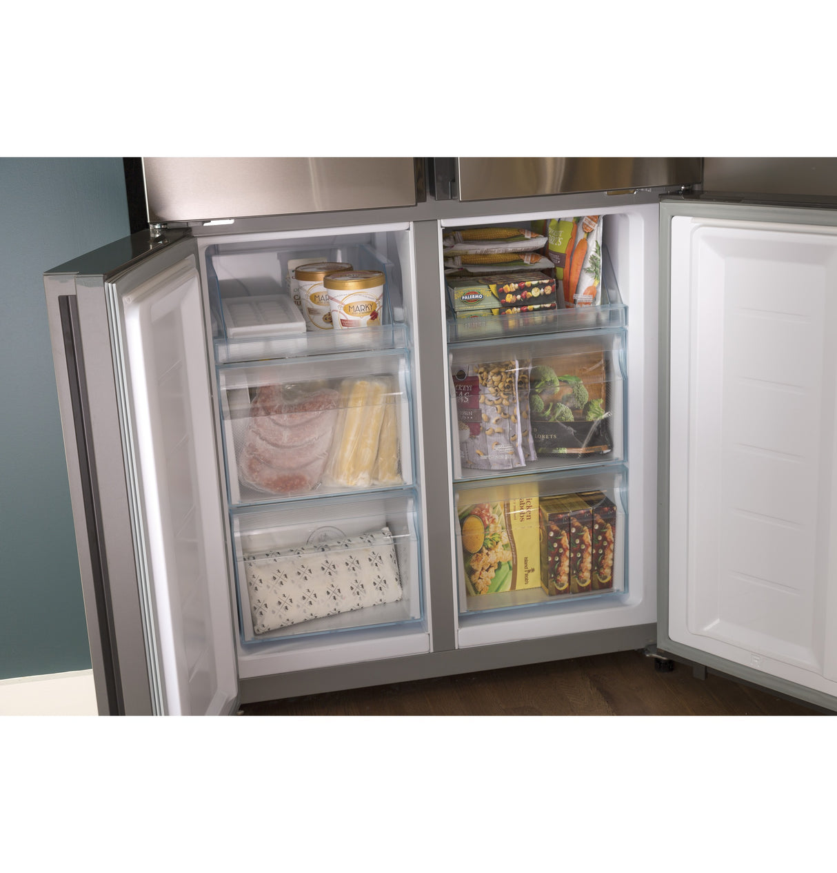 HAIER  Haier 16.8 Cu. Ft. Quad Door Refrigerator - Fingerprint Resistant Stainless (QHE16HYPFS)