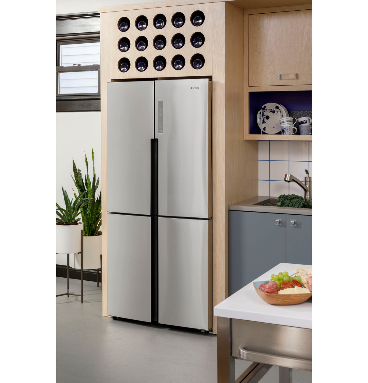 HAIER  Haier 16.8 Cu. Ft. Quad Door Refrigerator - Fingerprint Resistant Stainless (QHE16HYPFS)
