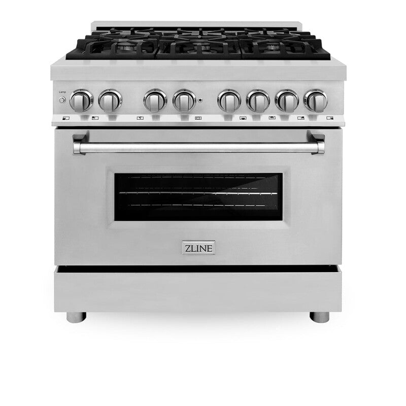 ZLINE  36 In. 4.6 Cu. Ft. Legacy Dual Fuel Range With 6 Burner Gas Cooktop And Electric Convection Oven In Stainless Steel - Stainless Steel (RA36)