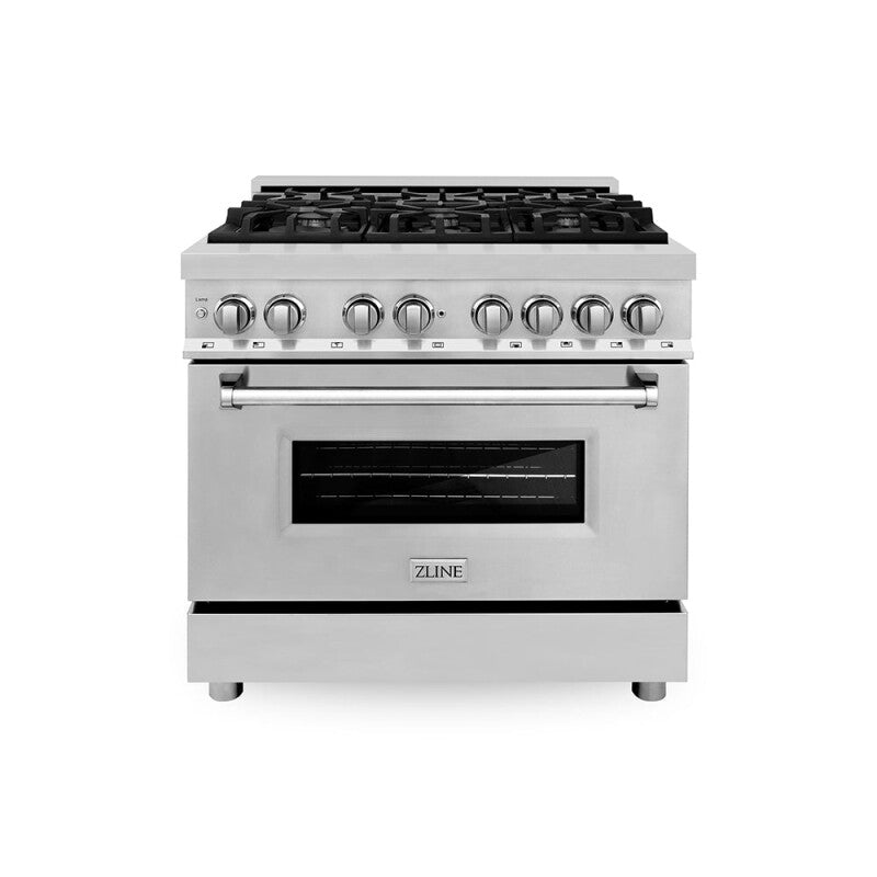 ZLINE  36 In. 4.6 Cu. Ft. Legacy Dual Fuel Range With 6 Burner Gas Cooktop And Electric Convection Oven In Stainless Steel - Stainless Steel (RA36)