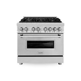 ZLINE  36 In. 4.6 Cu. Ft. Legacy Dual Fuel Range With 6 Burner Gas Cooktop And Electric Convection Oven In Stainless Steel - Stainless Steel (RA36)