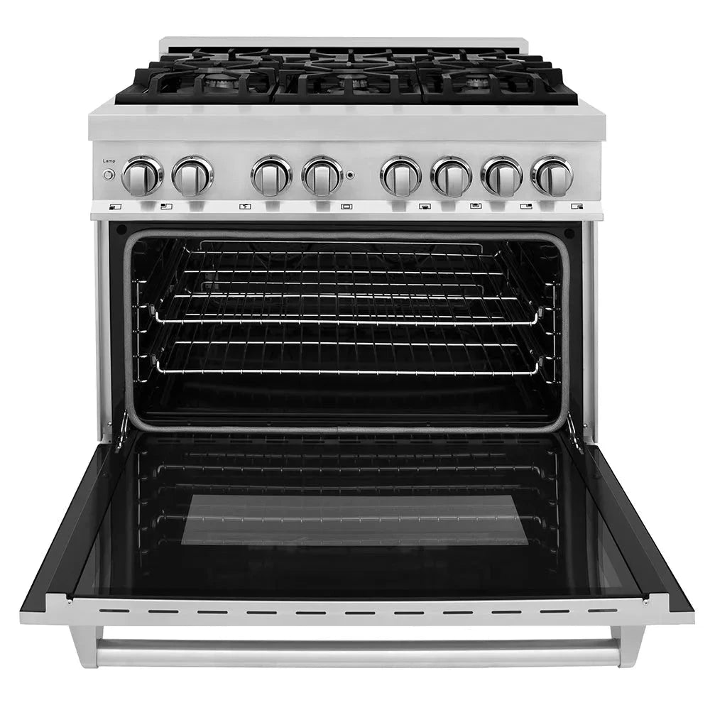 ZLINE  36 In. 4.6 Cu. Ft. Legacy Dual Fuel Range With 6 Burner Gas Cooktop And Electric Convection Oven In Stainless Steel - Stainless Steel (RA36)