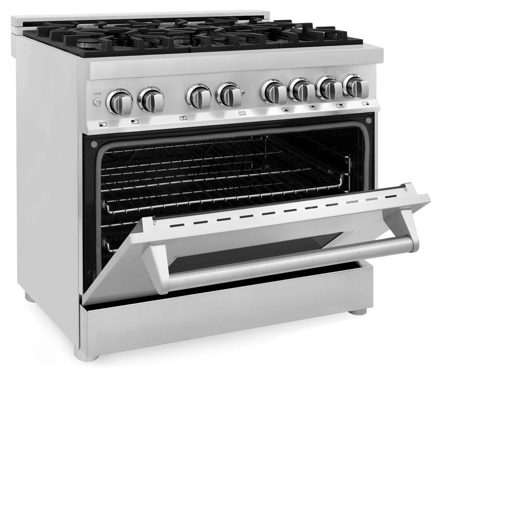 ZLINE  36" 4.6 cu. ft. Dual Fuel Range with Gas Stove and Electric Oven - Stainless Steel (RA36)