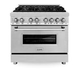 ZLINE  36" 4.6 cu. ft. Dual Fuel Range with Gas Stove and Electric Oven - Stainless Steel (RA36)