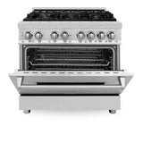 ZLINE  36" 4.6 cu. ft. Dual Fuel Range with Gas Stove and Electric Oven - Stainless Steel (RA36)