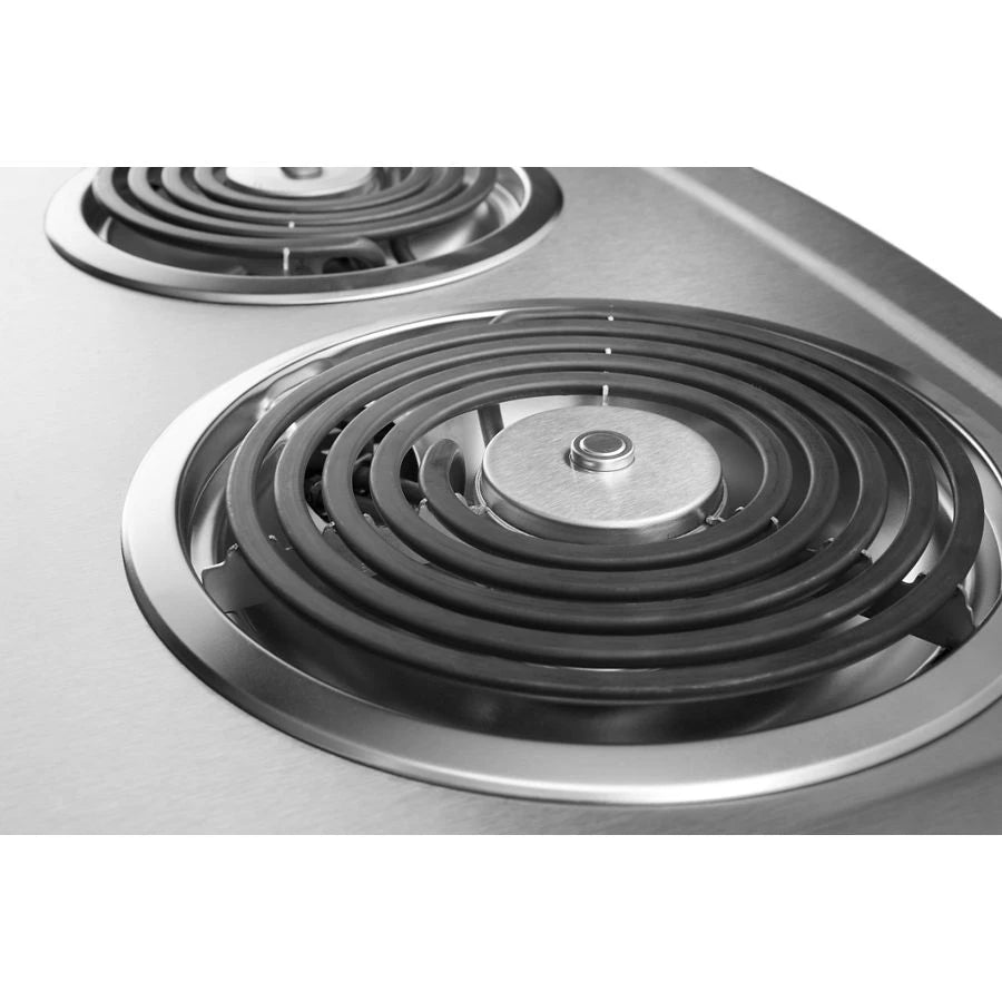 WHIRLPOOL  21-inch Electric Cooktop with Black Stainless Steel Surface - Black-on-Stainless (RCS2012RS)