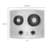 WHIRLPOOL  21-inch Electric Cooktop with Black Stainless Steel Surface - Black-on-Stainless (RCS2012RS)
