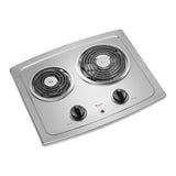 Whirlpool 21-inch Electric Cooktop with Stainless Steel Surface - Black-on-Stainless (RCS2012RS)