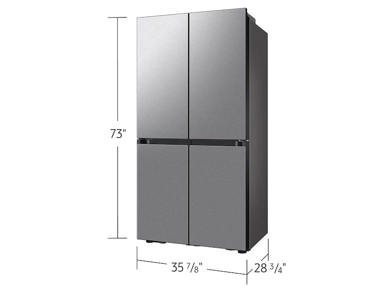 Samsung  Bespoke 23 cu. ft. Counter Depth 4-Door Flex™ Refrigerator with Beverage Center™ & Customizable Door Panels in Stainless Steel - Other (RF23DB9600QLAA)