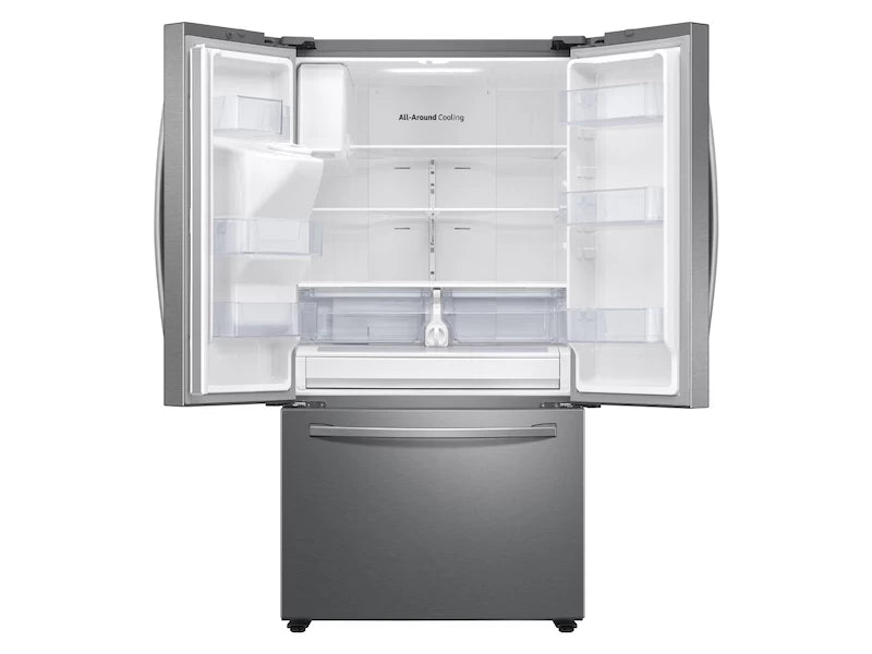 SAMSUNG 27 cu. ft. Large Capacity 3-Door French Door Refrigerator with External Water & Ice Dispenser - Stainless Steel (RF27T5201SR)