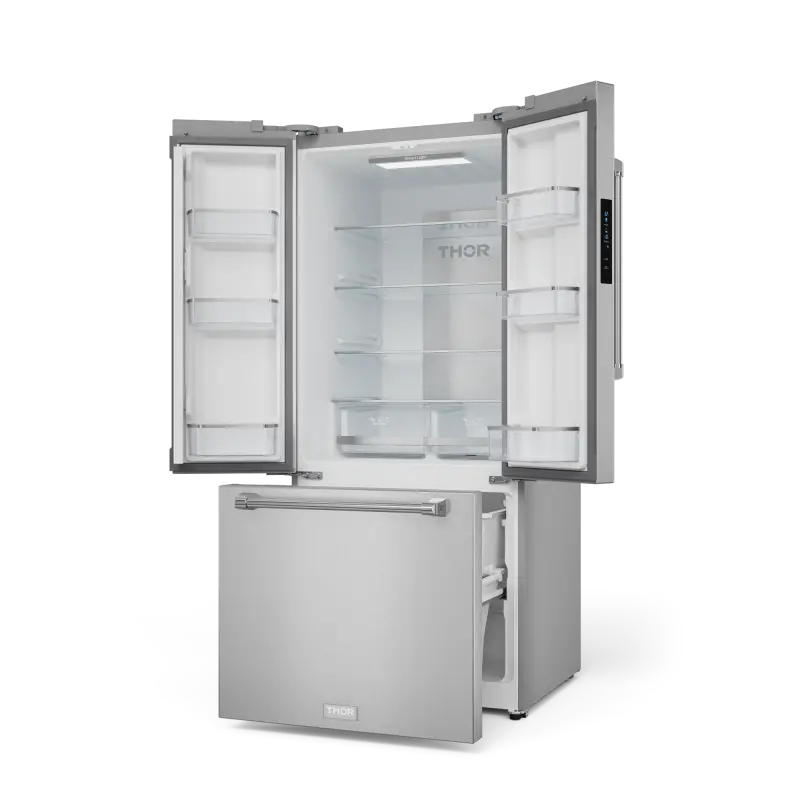 Thor Kitchen  30 Inch 17.5 Cu Ft French Door Counter Depth Refrigerator With Ice Maker In Stainless Steel Gordon Ramsay Series - Stainless Steel (RF3017FFD99)