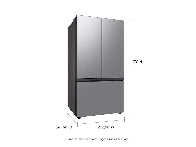 Samsung  Bespoke 3-Door French Door Refrigerator 30 cu. ft. in  Stainless Steel with AutoFill Water Pitcher - Other (RF30BB6200QLAA)
