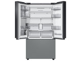 Samsung  Bespoke 3-Door French Door Refrigerator (30 cu. ft.) ? with Top Left and Family Hub™ Panel in White Glass - and Matte Grey Glass Bottom Door Panel - Other (RF30BB69006MAA)